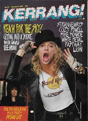 KERRANG! No.173 Magazine  DAVID LEE ROTH Cover  Motley Crue  Michael Monroe • $9.99