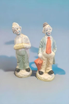 $0.99 • Buy 2 Vintage Porcelain Ceramic Hobo Clowns 7.5 