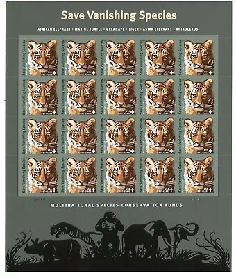 2011 68+17 Cents Tiger Semi-Postal Sheet Of 20 Scott #B4 Mint NH • $13.60