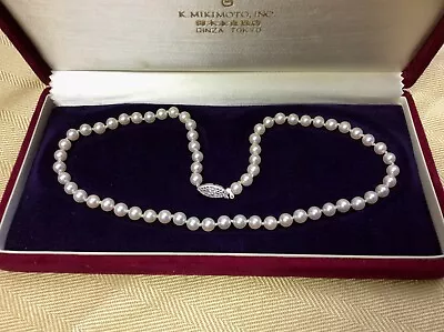 Mikimoto Vintage Appraised 16 Inch Pearl Necklace With 10K WG Clasp • $2000