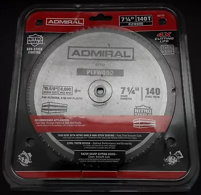 New 7 ¼” ADMIRAL Circular Saw Blade 140 Steel Teeth • $12.99