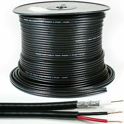 £23.99 • Buy 100m Shotgun RG59 Coaxial Cable CCTV Lead Security Camera - Power & Video UK