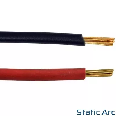 1 CORE ELECTRICAL CABLE SINGLE WIRE INSULATED PVC RED BLACK 6491X 0.75-4.0mm2 • £2.50