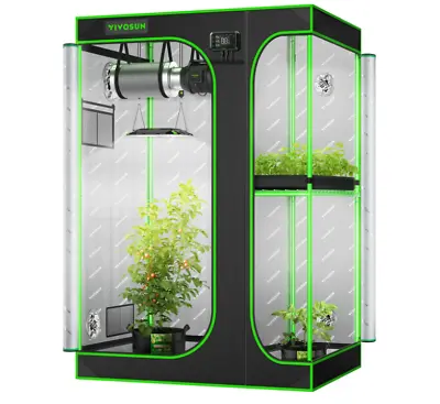 VIVOSUN 60x48x80 Inch Hydroponic Grow Tent Box Seed Room W/ Window Floor Tray • $109.99