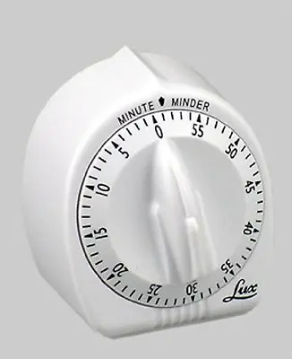 Lux Minute Minder Timer Mechanical White With Black Markings 60 Min • $21.99