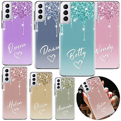 Glitter Personalised Phone Case For Samsung Galaxy A14 5G A53 S22 Soft TPU Cover • £5.15