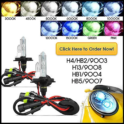 Two Autovizion Xenon Dual Beam Light HID Kit 's Replacement Bulbs H4 H13 9007 • $15.88