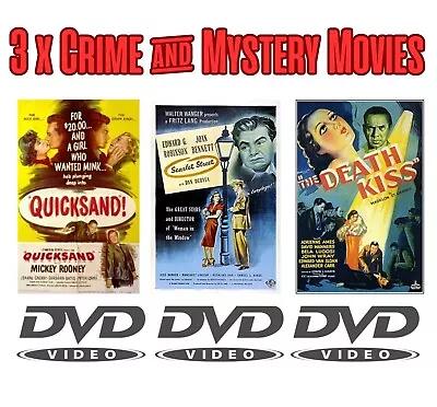 3 X Crime & Mystery Movies- Edward G Robinson-Micky Rooney - Public Domain DVD • £5.99