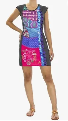 DESIGUAL Sarai Size XL Women's Dress Art Quirky Style Gypsy Vibrant  • $34.08