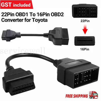 22Pin OBD1 To 16Pin OBD2 Converter Adapter Cable For Toyota Diagnostic Scanner • $15.98