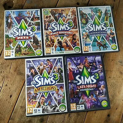 £14.95 • Buy The Sims 3 Expansion Bundle X5: Pets, Late Night, Ambitions (PC: Win 7/XP)