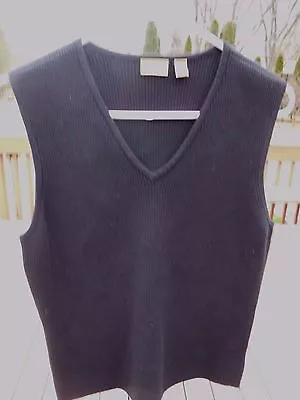 Caslon Ladies Black V Neck Sleeveless Sweater Size Xl • $14.99
