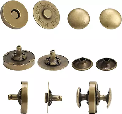 20 Sets 18MM Coppery Strong Magnetic Button ClaspsRound Magnetic Snaps Bag Butt • $14.11