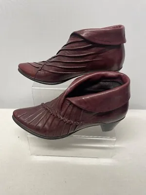 £7.99 • Buy Ladies EVERYBODY Leather Ankle Boots Burgundy Size UK 5 - CG L24