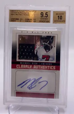 2004 Fleer Ex Michael Vick Auto 06/22 Jersey Bgs 9.5 10 Clearly Authentics • $174.99