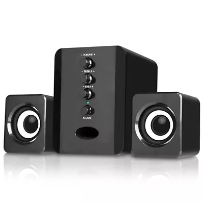 Stereo Bass Sound Computer Speakers Subwoofer3.5mm USB Wired For Desktop Laptop • £31.34