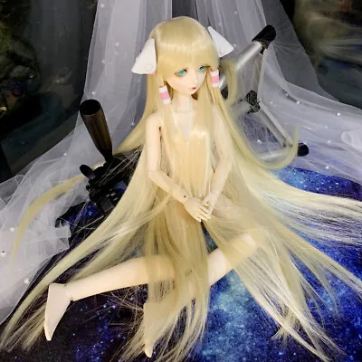 BJD Doll 1/3 8-9 1/4 1/6 Wig Long Stright Hair Heat Resisting Fiber Gold Blonde • $22.98