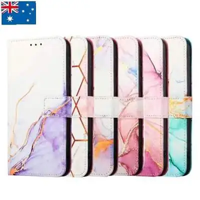 $11.36 • Buy For IPhone 14 13 12 11 Pro Max XS XR SE3 Flip Leather Wallet Marble Case Cover