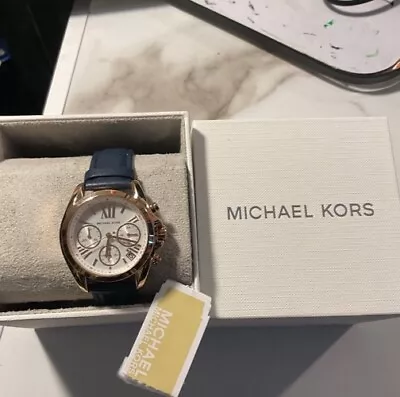 Michael Kors Gold-Tone Stainless Steel  Leather Strap  Women’s Watch MK-2960 • $65