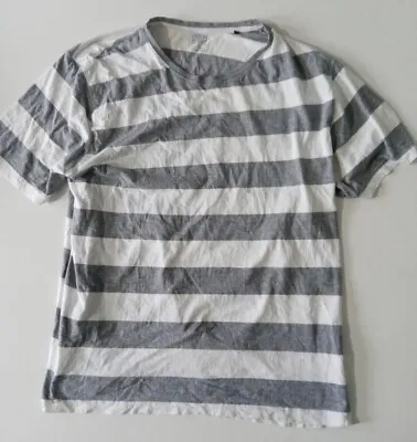 £5.85 • Buy Mens Urban Spirit Striped Grey And White T-shirt Size XXL