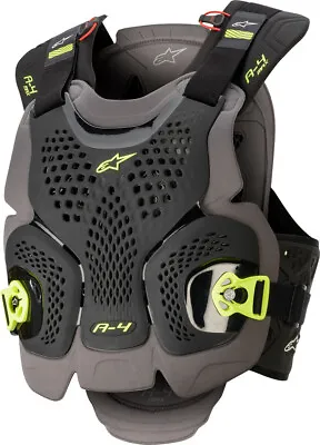 Alpinestars Adult A-4 Max MX Chest Protector (Black/Anthracite/Yellow • $189.95