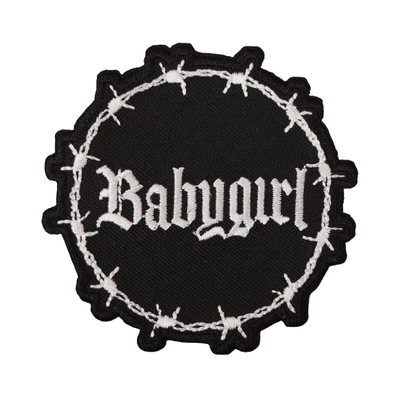 £3.50 • Buy Babygirl Iron On Patch Baby Girl Barb Wire Punk Goth Feminist Transfer Applique