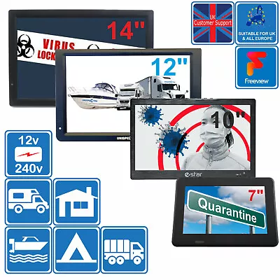 7  - 14  LCD HD TV Freeview For Home Quarantine Hospital Wards Bedroom Kitchen • £125.21