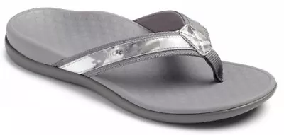 £53.14 • Buy Vionic Orthaheel Tide II Toe Post Women Orthotic Flip Flop Sandals Grey Floral