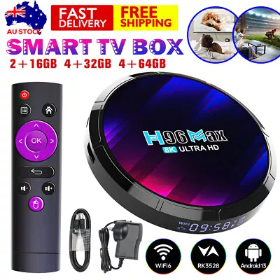 2024 WIFI6 TV Box 6K HD Android 12.0 5G 128GB Quad Core Smart Media Player BT AU • $48.99