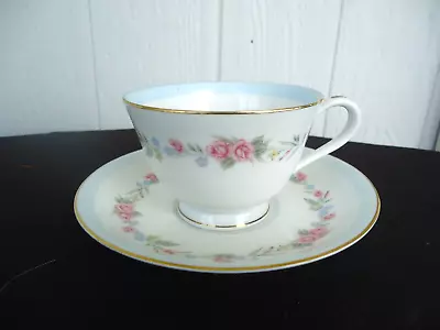 Vintage Noritake Rc Bluegarland Blue Garland Tea Cup & Saucer Set • $6.98