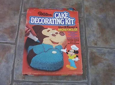Vintage Disney Mickey Mouse Wilton Cake Decorating Kit In Box WDP • $12.50