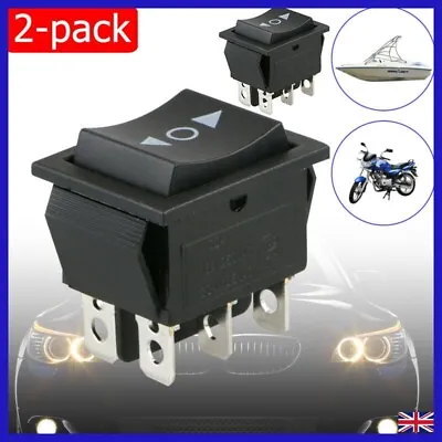 £4.99 • Buy 2PCS Motorcycle 6 PIN DPDT Double Pole Double Throw Momentary Rocker Switch