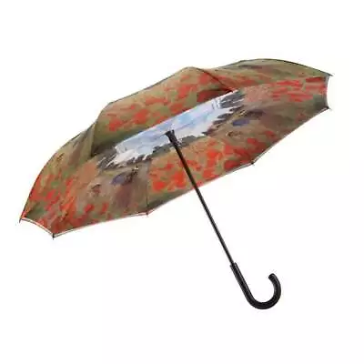 Clifton Outside-In Inverted Reverse Monet Poppy Field Umbrella • $87.95