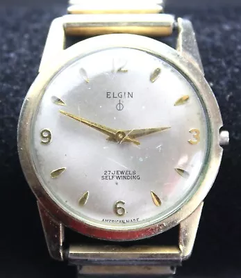 Elgin 761 Self-Winding 27j 31mm Watch - Automatic - Vintage - Runs - NO CROWN • $71.99