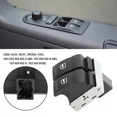 For VW Transporter T5 2003-2014 Electric Window Switch Front 7E0959855A • £10.39