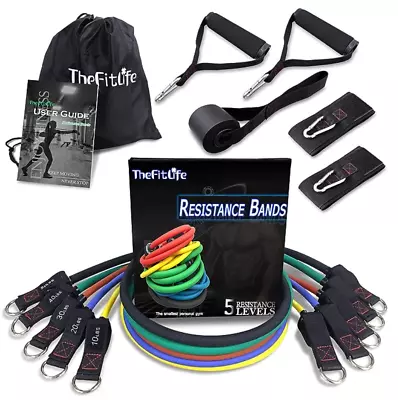 TheFitLife Exercise Resistance Bands With Handles - 5 Fitness Workout Bands Stac • $49.99