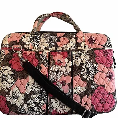 Vera Bradley Mocha Rouge Floral Computer Hard Shell Case Lg 17   Laptop Carrying • $14.99