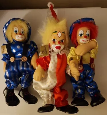 Lot Of 3 Vintage K’s Collection 7” Porcelain Clown Doll - Estate Find • $29.99