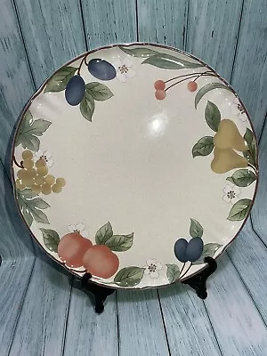 Mikasa Country Classics Fruit Panorama 12.5  Cake Plate Fruit Flower Border IOB • $19.80