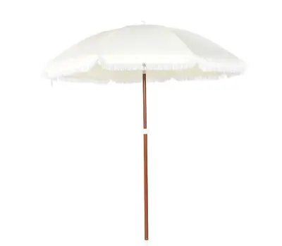 $57.80 • Buy NEW Stylish 1.8m Natural Beach Umbrella Pool Summer Shade Cooling Foldable Carry