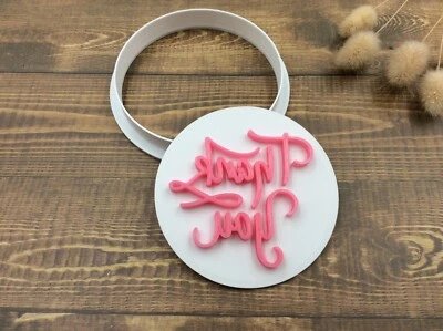 $7.56 • Buy Thank You Cookie Stamp 7cm Circle Birthday Fondant Embosser Mold