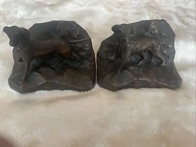 Jennings Brothers Pair Of Bronze? Bookends Sporting Dogs Jb 1601 • $119.20
