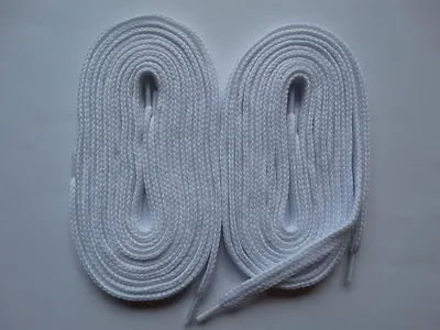 £4.79 • Buy 2 Pairs Laces Thick Flat 140cm White - Canvas Trainers Skate Shoes Adidas