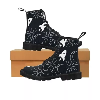 Women's Canvas Boots Stars And Moon • $105.22