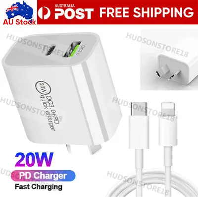 $13.59 • Buy 20W DUAL USB + Type-C Wall Adapter Fast Charger PD Power For IPhone 14 13 12 11