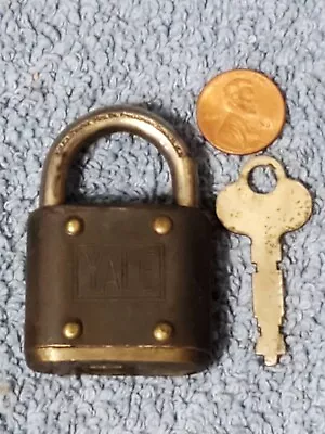 Vintage Yale & Towne Small Steel Warded Padlock Functional Lock W Key • $17.95