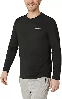 New Men's Eddie Bauer Motion Black Medium Long Sleeve Crew Neck Pullover Shirt • $13.99