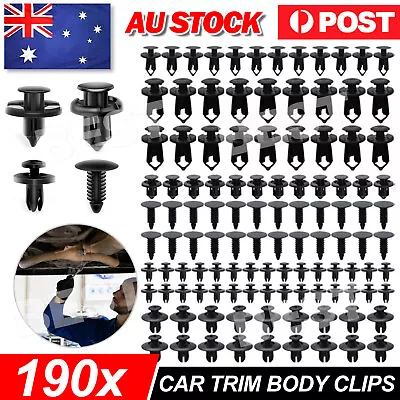 190x Car Body Trim Clips Fastener Rivet Retainer Bumper Panel Push Pin Kit Set • $10.95