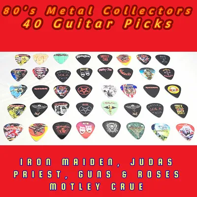 80's Metal Collector 40 Guitar Picks - Iron Maiden Judas PriestGNRMotley Crue • $49.99