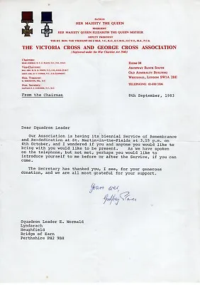 Victoria Cross Letter Signed By Godfrey Place VC • £95